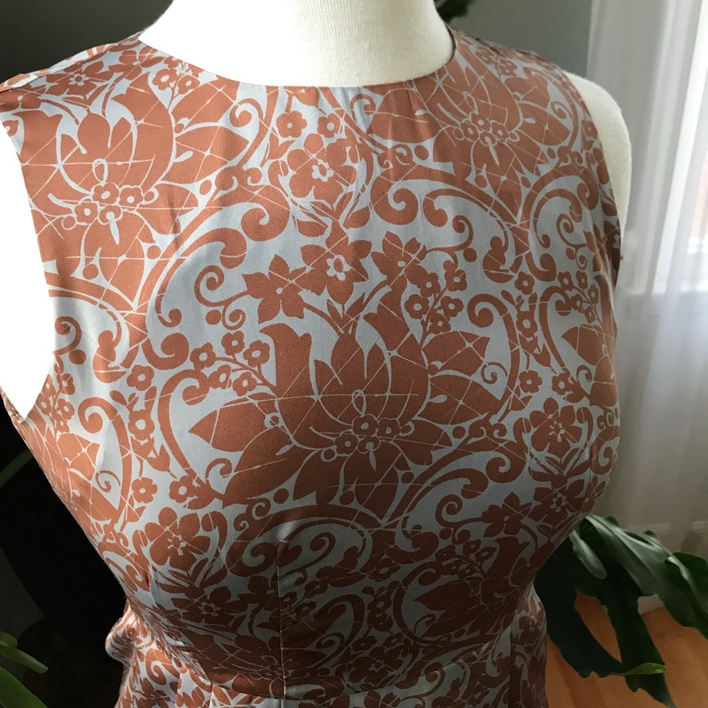 Blue and Brown Damask Banana Republic Dress Sz 2